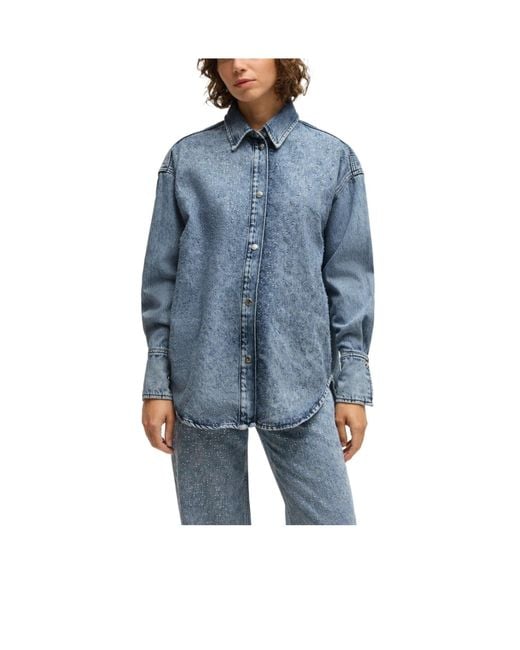 Boss Blue Pointcollar Denim Longsleeve Shirt