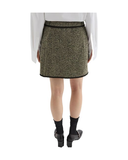 Jil Sander Green Tweed Mini Skirt