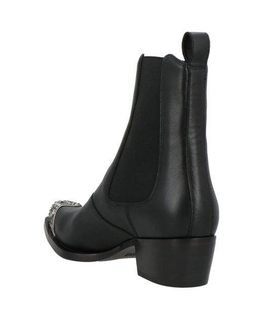 DIESEL Black Rhinestone Decor Denim Ankle Boots