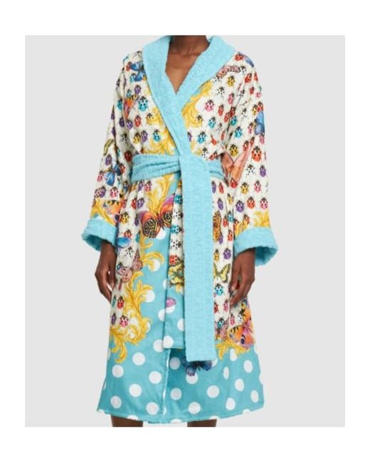 Versace Blue Printed Bathrobe