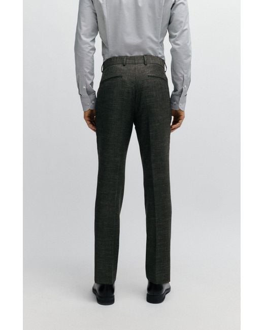 Boss Gray Belt-Loop Casual Pants for men