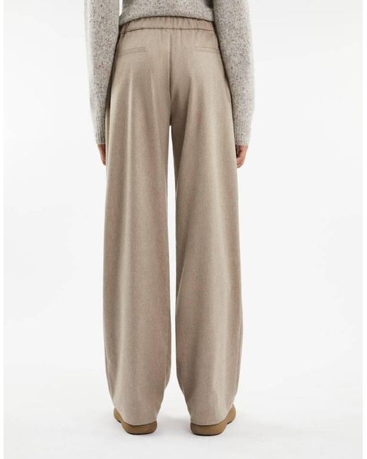 Fay Natural Drawstring Wide-Leg Pants