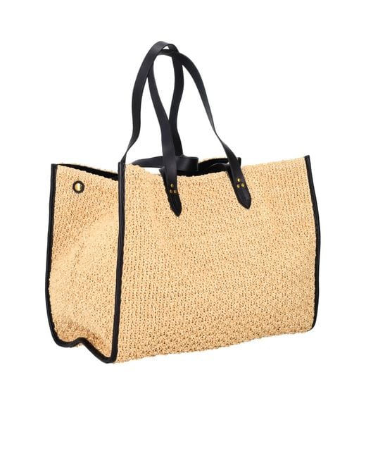 Jérôme Dreyfuss Natural Large Leon Leather-Trim Tote Bag