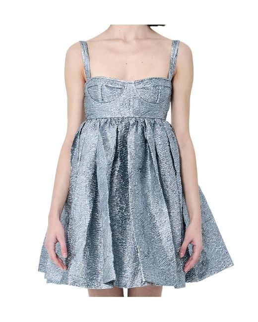 CECILIE BAHNSEN Blue Onique Flare Dress
