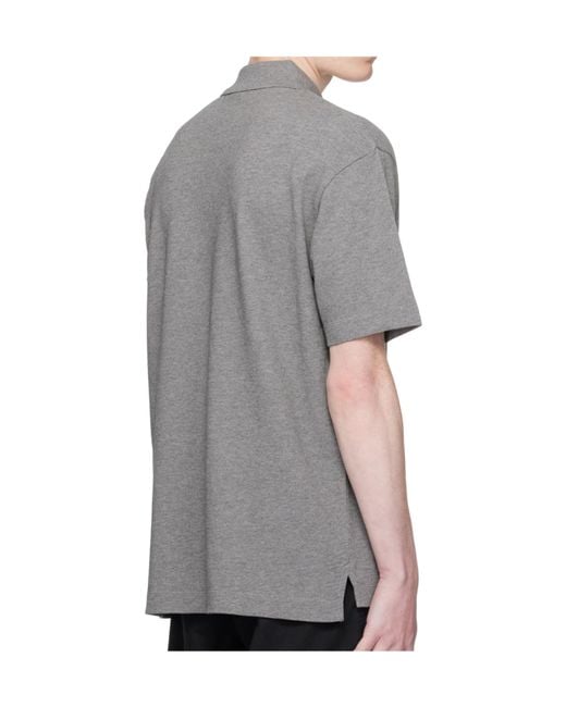 Maison Kitsuné Gray Lapel Short Sleeve Polo Shirt for men