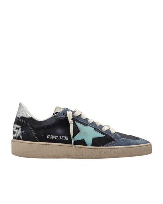 Golden Goose Deluxe Brand Blue Lace-Up Sneakers