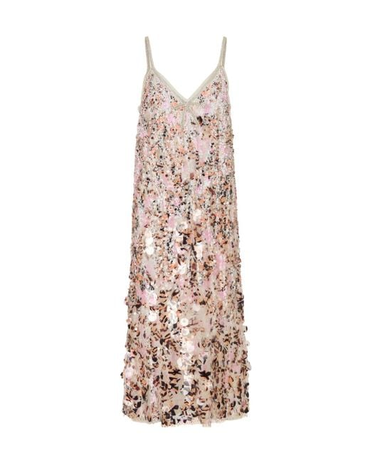 Marni Natural Sequin Midi Dress