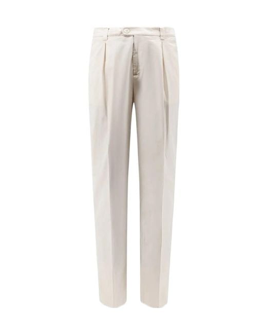 Brunello Cucinelli Gray Logo Patch Tailored Trousers for men