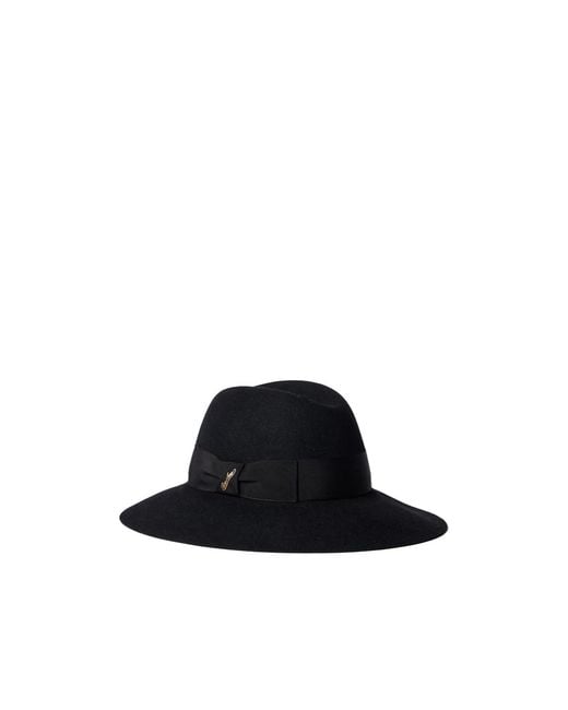 Borsalino Black Claudette Wide-Brim Hat
