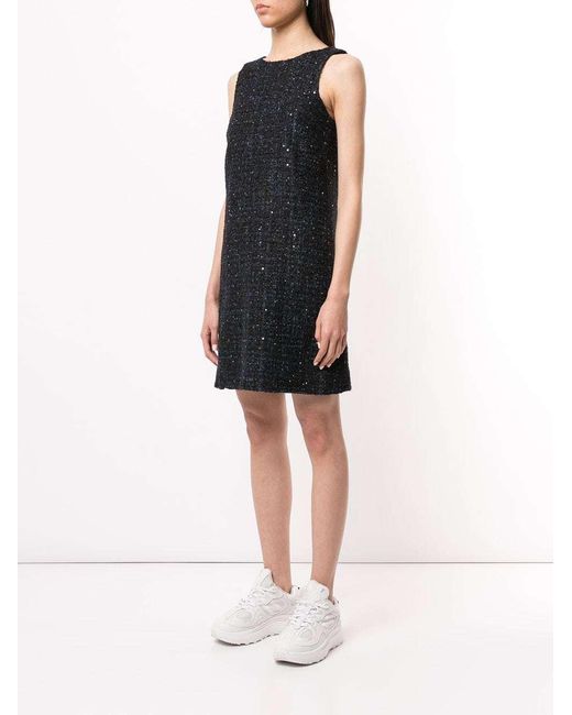 Emporio Armani Black Tweed Sleeveless Dress