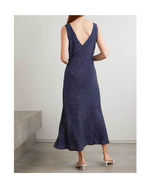 Rixo Blue V-Neck Sleeveless Dress