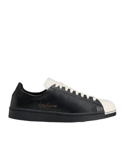 Y-3 Black Superstar Shell-Toe Leather Sneakers for men
