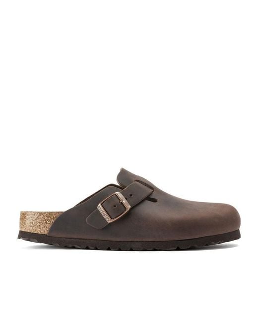 Birkenstock Brown Boston Leather Mules for men