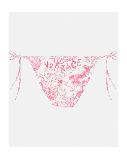 Versace Pink Side-Ties Bikini Bottom