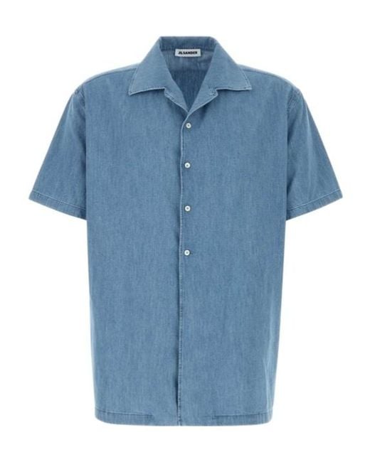 Jil Sander Blue Short Sleeve Shirt for men