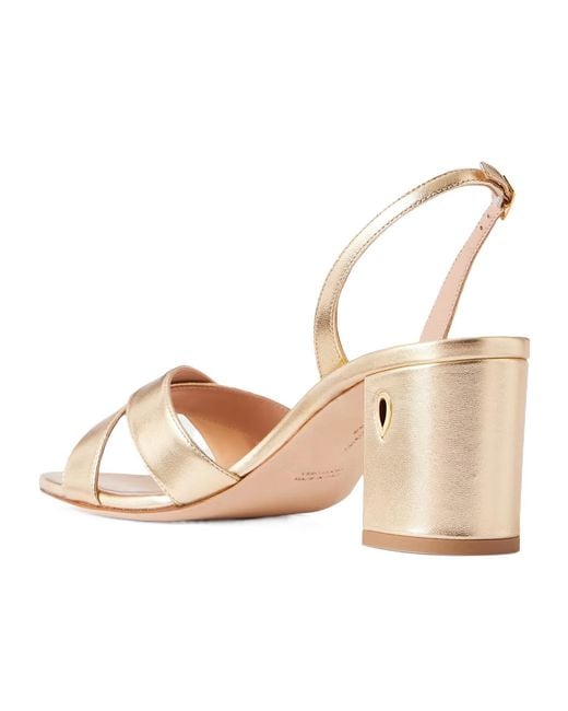 JENNIFER CHAMANDI Natural Metallic Leather Sandals