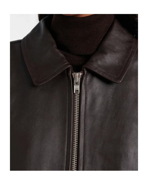 Frankie Shop Black Viper Leather Jacket