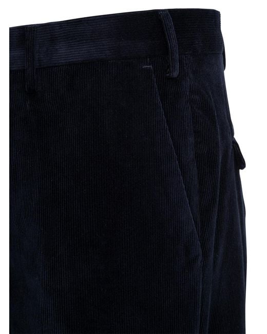PT01 Blue Pt Torino Tapered-Leg Corduroy Trousers for men