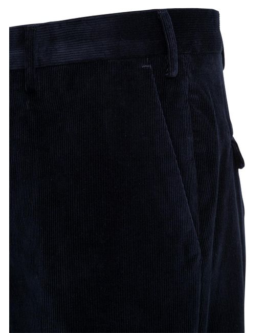 PT01 Blue Pt Torino Tapered-Leg Corduroy Trousers for men