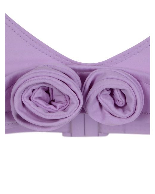 Coperni Purple Flower Bikini Top