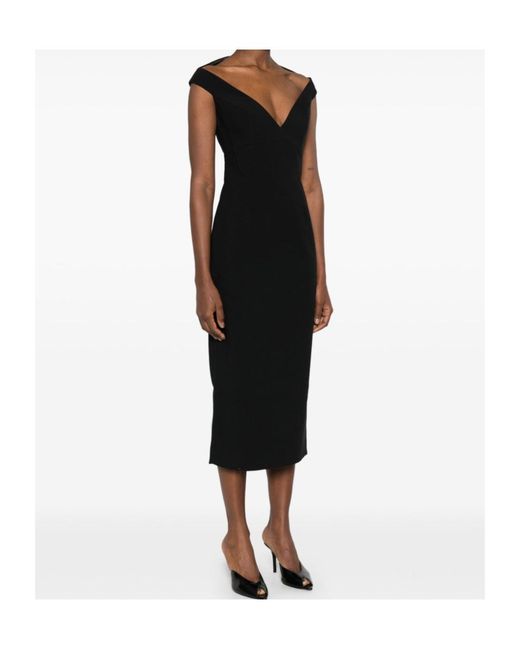 Solace London Black London Monica Sleeveless Midi Dress