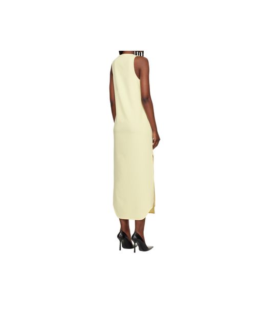 Wardrobe NYC Yellow Scoop-Neck Midi Dress