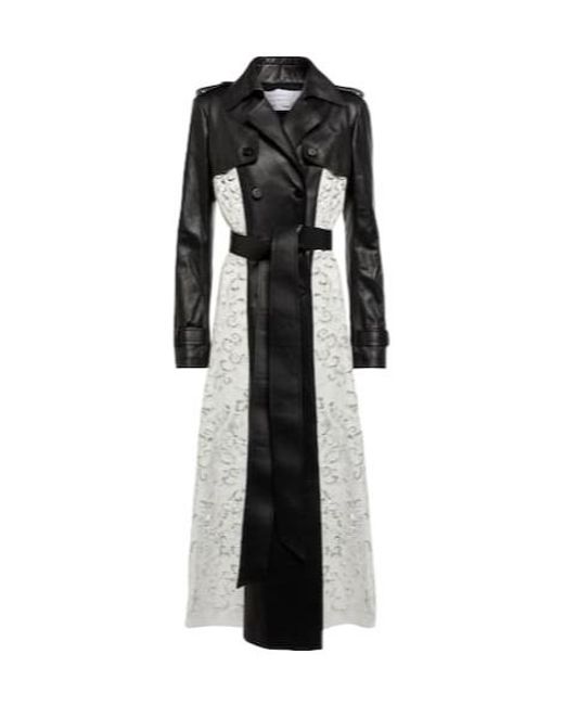 Gabriela Hearst Black Leather Trench Coat