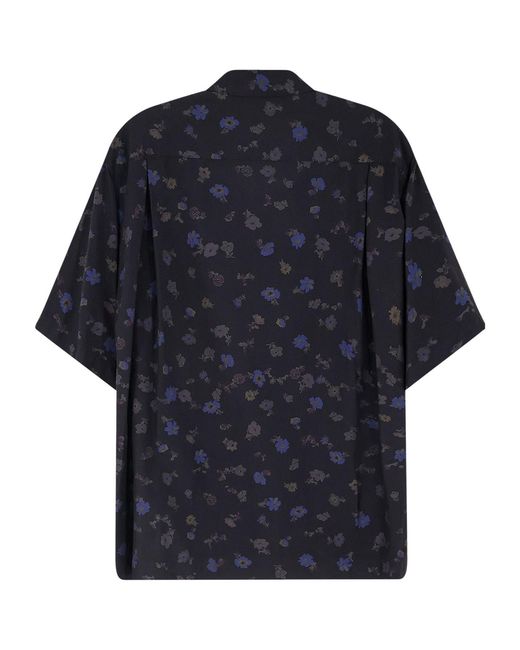 Sacai Blue Floral Print Shirt for men