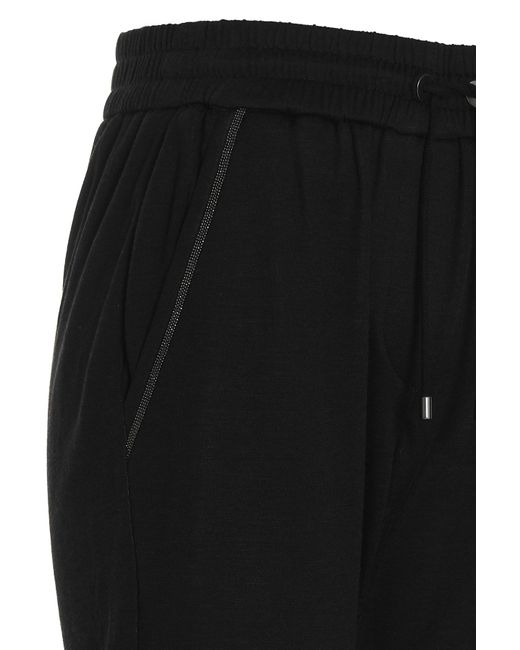 Brunello Cucinelli Black Drawstring Tapered Sweatpants