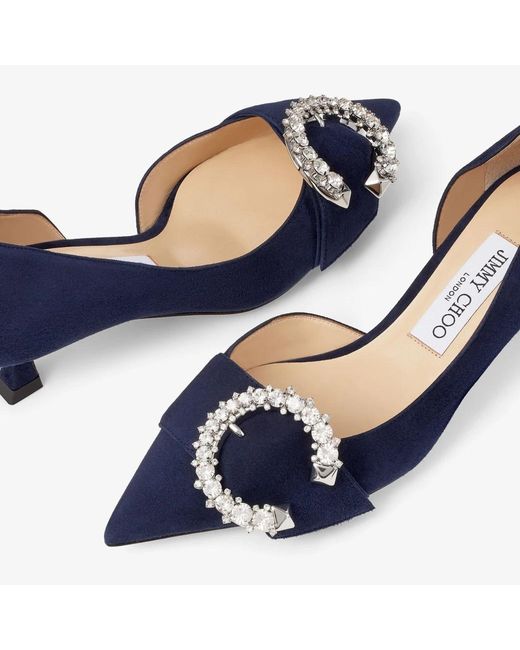 Jimmy Choo Blue Melva Dorsay Pointed Heels