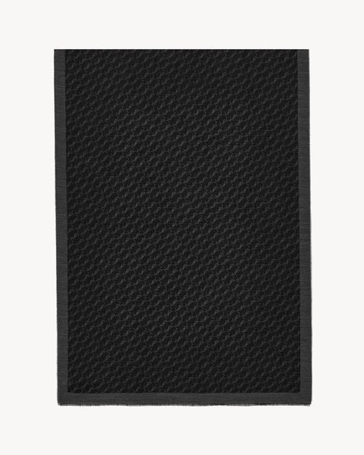 Saint Laurent Black Raw Edge Scarf for men
