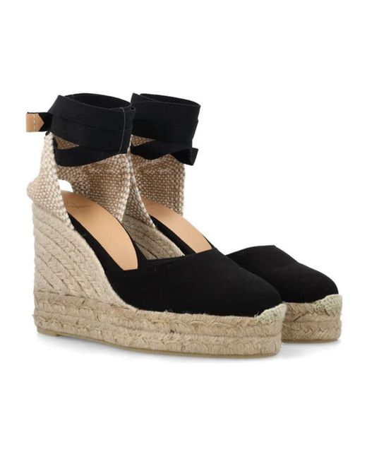 Castaner Black Castañer Carina Ankle-Tie Wedge Espadrilles