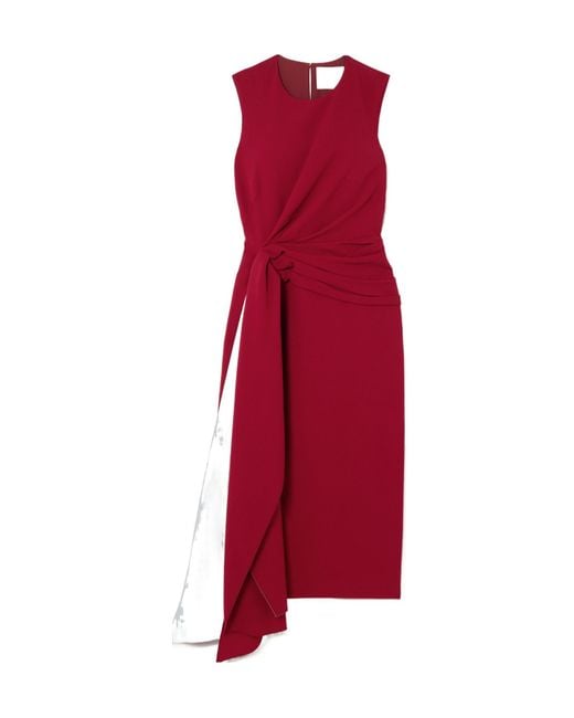 Roksanda Red Elham Draped Crepe Midi Dress
