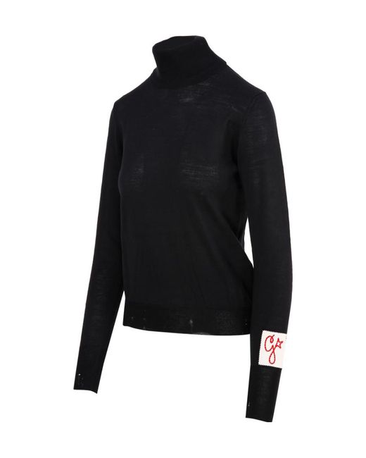 Golden Goose Deluxe Brand Black Distressed Turtleneck Jumper