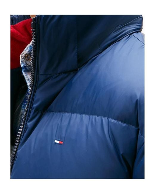 Tommy Hilfiger Blue Logo-Embroidered Padded Jacket for men