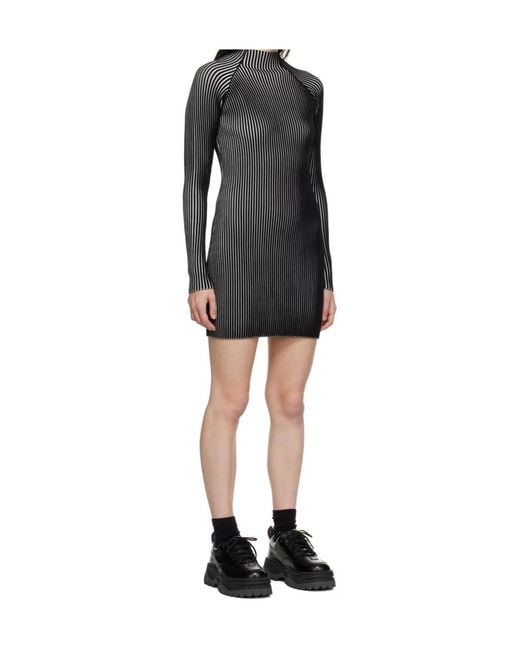 Eytys Black Striped Pattern Dress