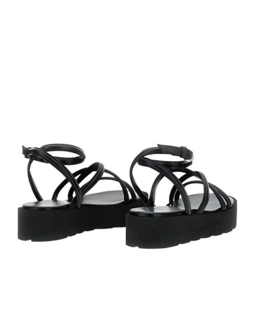 Gianvito Rossi Black Leather Platform Sandals