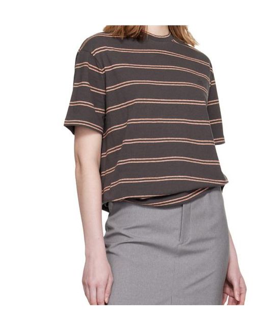 Jil Sander Black Striped Embroidered T-Shirt