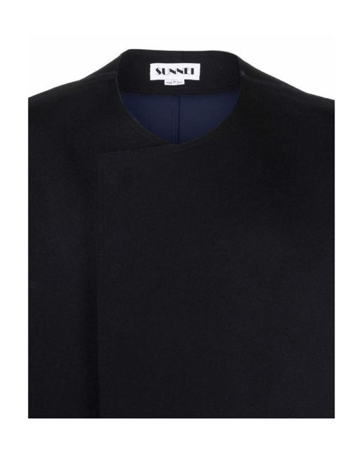 Sunnei Blue Round-Collar Casual Jacket for men