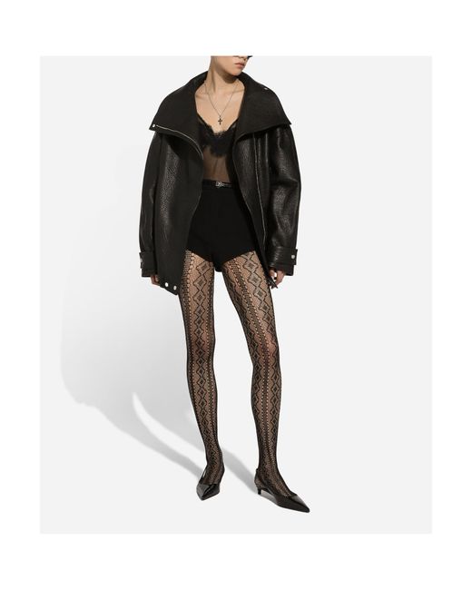 Dolce & Gabbana Black Oversized Biker Jacket