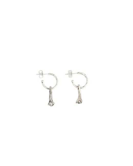 Lemaire White Drop Hoop Earrings