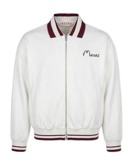 Marni White Zipped Sweatshirt