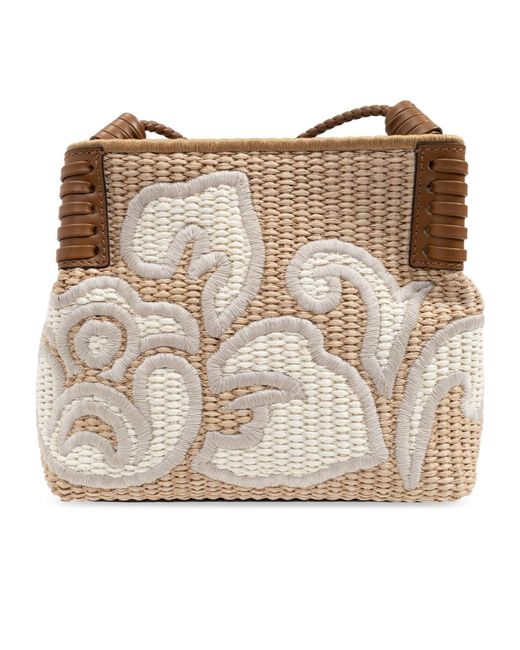 Etro Natural Logo Embroidered Interwoven Crossbody Bag