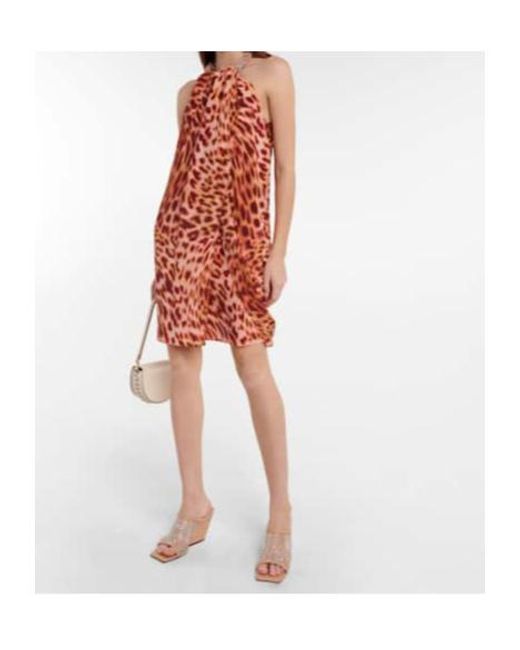 Stella McCartney Red Printed Halterneck Minidress