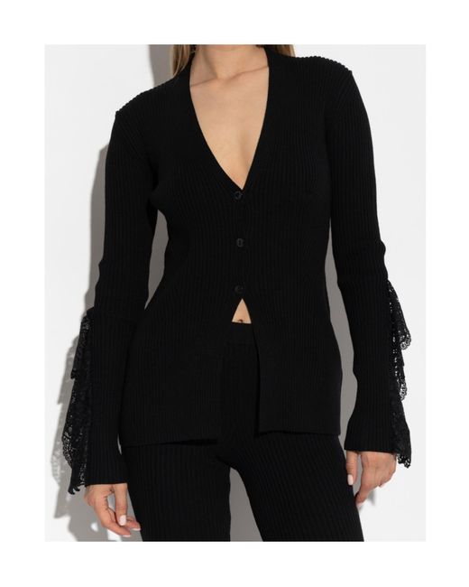 Blumarine Black Ribbed Cardigan