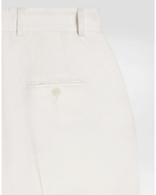 Dolce & Gabbana White Cashmere Trousers