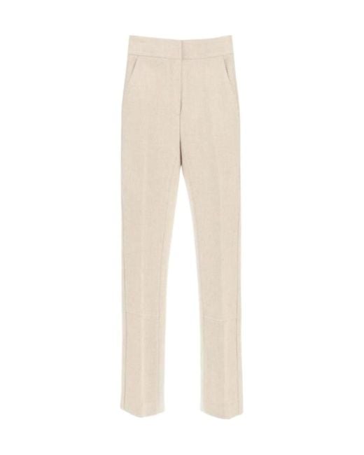 Tory Burch Natural Phoebe Tailored Pants