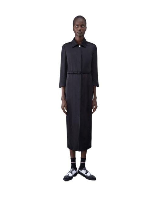 Thom Browne Blue Hogan Satin Midi Shirt Dress