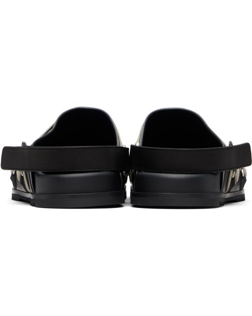 Rick Owens Black Cross-Strap Slip-On Sandals for men