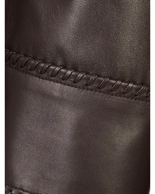 Agnona Black Long-Sleeve Leather Jacket
